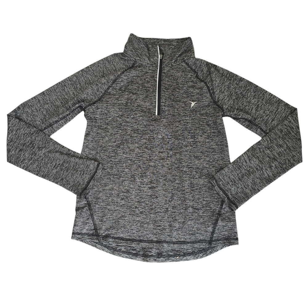 Old Navy Active Go Dry Girls Size XL 14 1/4 Zip Black Gray Pullover Thumb Hole